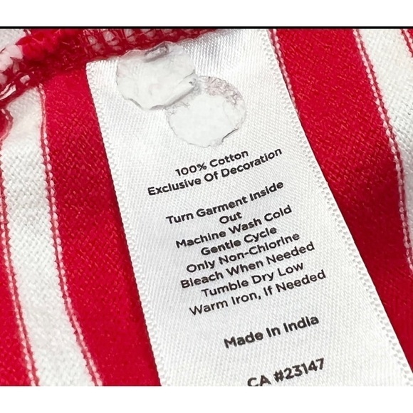 Talbots Sz P PXS Red White Stripe Sailboat Embroidered Blouse Top Nautical Women - Picture 7 of 8